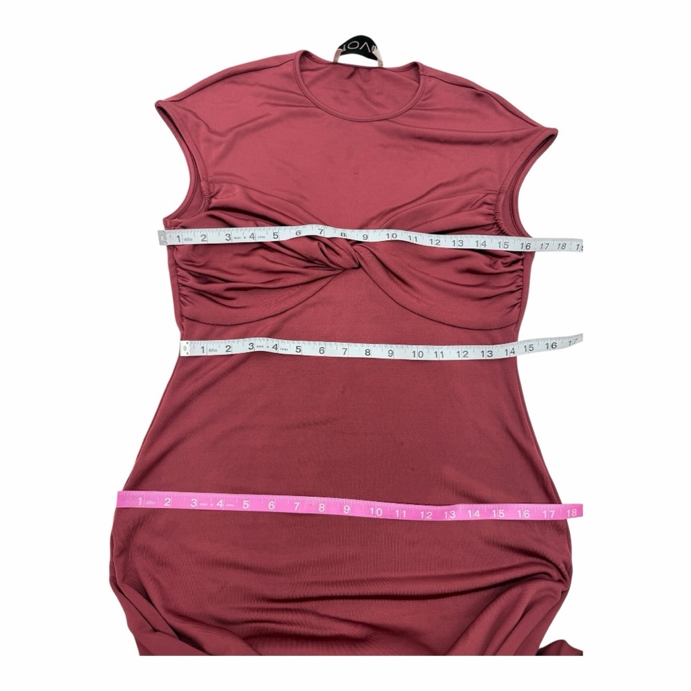 TOVE Mali Gathered Jersey Maxi‎ Dress Cinnamon Size 8 - Picture 6 of 8